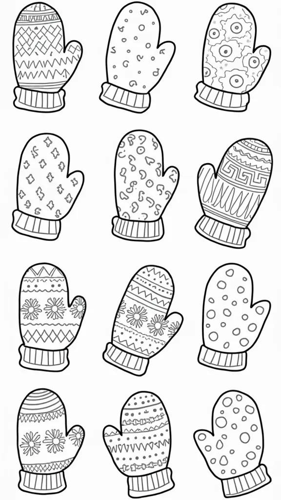 coloring pages of mittens